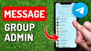 How To Message Group Admin On Telegram
