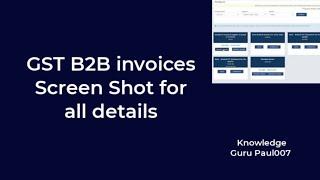 B2B invoice screen shot I how to take gst b2b invoice screen shot I gst I gstr1