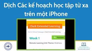 (Vietnamese) Dịch Các kế hoạch học tập từ xa trên một iPhone (Translate Learning Plans iPhone)