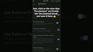 How to Enable Use External Emoji permission in a role in Discord Mobile #roduz #discord #howto #how