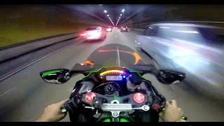 FIQUEEEI SURDO NO TUNEL!!!! | ZX10 E BANDIDA FAZENDO BARULHO NO TUNEL | DONAS 46! ZX10R LIME GREEN