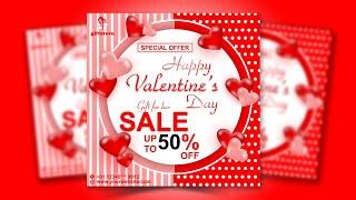 Valentine's Day Sale Post for Social Media  - CorelDRAW Tutorial