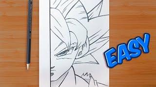 How to Draw Goku Ultra Instinct  Super Easy with Pencil for Beginners - Easy Drawings ️