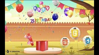  Surprise Box Animation Tutorial with Confetti, Balloons & Sound Effects | HTML, CSS & JavaScript 