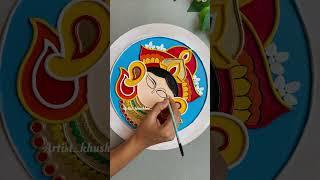 Maa Durga Lippan art/ maa Durga 3D clay mural painting #youtubeshorts #shorts #maadurga #lippanart