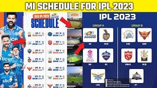 IPL 2023 : Mumbai Indians Full Schedule for IPL 2023 | MI TimeTable,Venue,Home & Matches for IPL2023