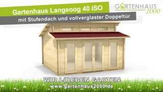 Gartenhaus Langeoog 40 ISO mit vollverglaster Doppeltür