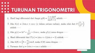 Soal Turunan Fungsi Trigonometri (part 1) #fazanugas