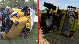 Testing Real School Bus Accidents on BeamNG Drive
