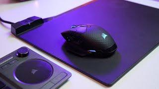 Combo Mouse Wirelesss & Mousepad Terbaik | Review Corsair Dark Core RGB SE + MM1000