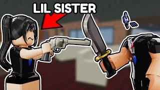 I 1V1ED my LIL SISTER.. (Roblox Murder Mystery 2)