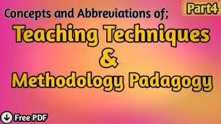 Most Important Concepts in Pedagogy | Teaching techniques & Methodology| FPSC Lecturer