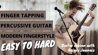 Guitar Lesson: EASY Finger Tapping & Percussive Acoustic Guitar