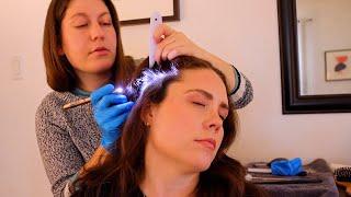 [ASMR] School Nurse Scalp Inspection | Checking Sensitivity, Hair Brushing, Applying Treatment
