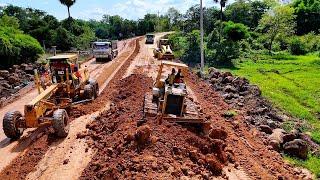 People Got Million Happy For Building Easy Road Connected To The Town Working By Skillful Dozer D58E