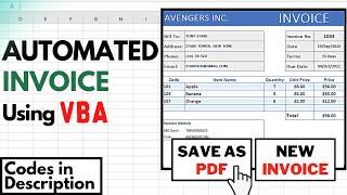 Create an Automated Invoice using Excel VBA (1-Click Save to PDF & New Invoice)