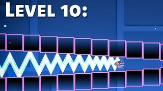 Geometry Dash: 10 Levels of Difficulty  #shorts
