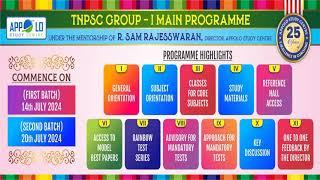 APPOLO STUDY CENTRE TNPSC GROUP-I MAIN PROGRAMME 2024 - 2025