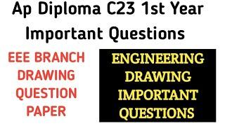 ap diploma C23 1st year engineering drawing important questions| ed important questions to pass|