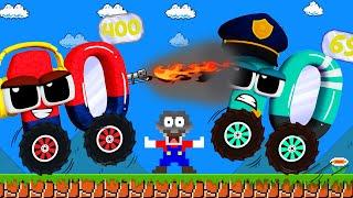 Wonderland: Can Mario and Big Numbers Cars mix level up | Game Animation