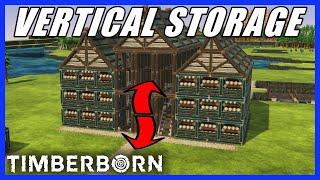 EFFICIENT VERTICAL STORAGE DESIGN - Plus Tips on Variants and Decoration! - Timberborn Update 5
