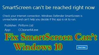 How to Fix ‘Windows Smartscreen can’t be reached’ in Windows 10