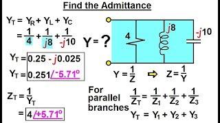 Electrical Engineering: Ch 10 Alternating Voltages & Phasors (69 of 82) Find Admittance=?