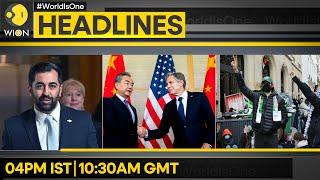 China FM tells US not to cross 'red line' | Pro-Palestine protests in Paris Univ | WION Headlines