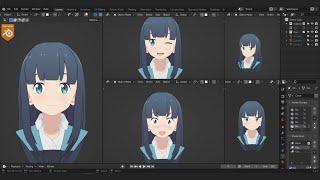 Making Anime girl in 15 minutes - [blender 3.0]