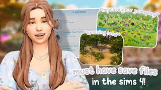 My Must Have Sims 4 Save Files to Improve your Gameplay! | *Save File Reviews!* 