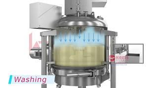 Filtration and Drying in Agitated Nutsche Filter Process 3d Animation