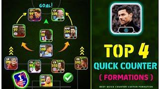 Top 4 Quick Counter Best Formations In eFootball 2024  | Xabi Alonso Quick Counter Best Formation