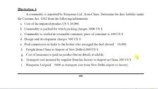 Customs Duty - Illustration 6 (Assessable Value)