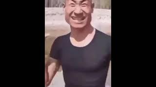 square head chinese man screaming