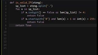 Python - IP Validation | Codewars 6KYU