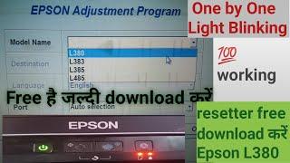 Epson l380 red light blinking solution ॥ Epson l380 resetter free download ।