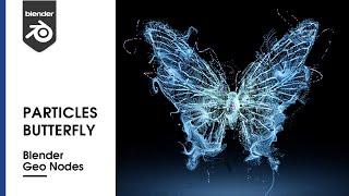 Blender3D 3.6 - Abstract Particles Butterfly with Geometry Nodes tutorial