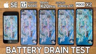 OnePlus Nord vs Redmi K20 Pro / iPhone SE / Galaxy A51 / Poco X2 - BATTERY DRAIN TEST!