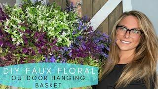 DIY Artificial Floral Outdoor Hanging Basket