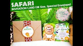 Safari Theme 3R Invitation Card with Special Envelope