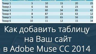 Как добавить таблицу на сайт в Adobe Muse CC 2014