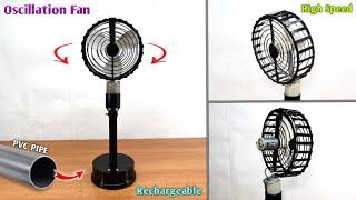 How to Make a Oscillating Fan at Home | Revolving Fan | High Speed Stand Fan | How to Make Table Fan