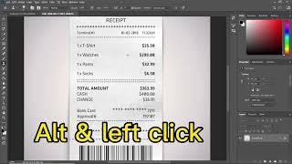 How to edit a Receipt in Photoshop