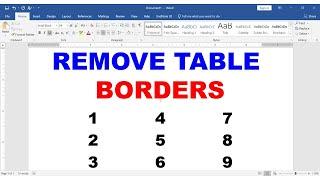 How to Remove Table Borders in Word (Microsoft)