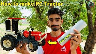 Powerful Swaraj 855 tractor ,How to make Rc swaraj 855 using PVC PIPE with DC motor || @Aakash946