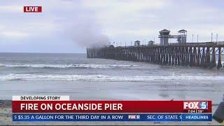 Oceanside Pier fire prompts beach closure