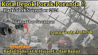 DEPOK GEMPAR!! DETIK-DETIK BADAI DAHSYAT, HUJAN ES & BANJIR KOTA DEPOK JAWA BARAT, Sawangan Badai