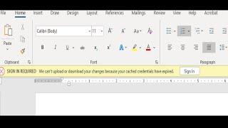 SIGN IN REQUIRED We can`t upload or download your changes because your cached credentials have expir