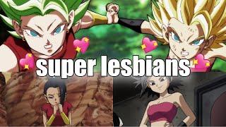 Kale and Caulifla being girlfriends for many minutes