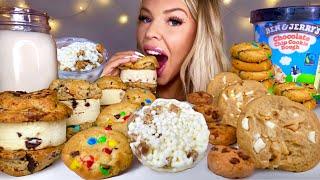 ASMR BEN & JERRY'S COOKIE DOUGH, MACADAMIA NUT, COOKIE ICE CREAM SANDWICH, SHORTBREAD MUKBANG 먹방